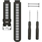 GLX Garmin - Bracelet de Rechange pour Montres Forerunner 735XT - Silicone (Noir + Gris)