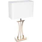 HENRY BRUBAKER BRUBAKER Lampe de table ou de chevet Golden Column - Lampe de table en métal vintage - 50 cm de haut, Blanc d'or