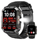 IOWODO Montre Connectée Homme Militaire avec Appels Bluetooth Assistant Vocal 2.01'' HD Smartwatch Étanche Résistant aux Chutes