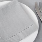 PEGANE Lot de 12 serviettes de table coloris gris clair - Dim : L.40 x l.40 cm