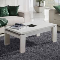 Table basse blanche relevable - DILIA  - Taille : L 100 x l 50 x 44/59 - Couleur marketing : Blanc