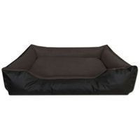 BedDog LUPI lit pour chien, Panier corbeille, coussin de chien [XXL env. 120x85cm, BLACK-FIELD (noir/brun)]
