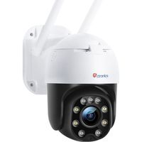 Caméra de surveillance CTRONICS - PTZ 1080P - Détection humaine - 30M Vision nocturne couleur - 4X Zoom Optique - Suivi Auto