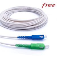 Elfcam 7 Mètres Câble à Fibre Optique (jarretière Optique) pour Freebox (SC-APC - SC-UPC), Blanc-Vert