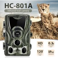 HC-801A + 16MP Caméra de Chasse 1080P IP65 0.3s Temps de Déclenchement Sauvage pour la Vision Nocturne du Chasseur