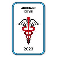 Autocollant Sticker - Vignette Caducée 2023 pour Pare Brise en Vitrophanie - V4 Auxiliaire de Vie  Auxiliaire De Vie