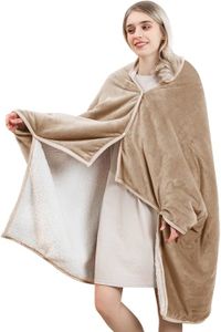 COUVERTURE - PLAID Couverture Portable Femme Couleur Unie Classique C