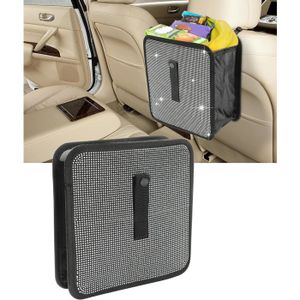 Poubelle De Voiture Strass Avec Couvercle - Étanche, Portable, Fixation Pour Sac De Siège
