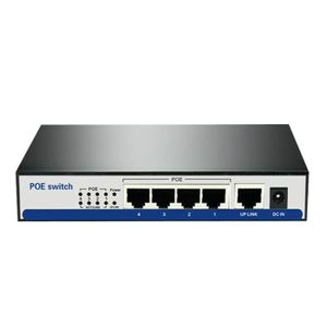 SWITCH - HUB ETHERNET  Commutateur poe rj45 802.3af, alimentation 10-100 w pour caméras ip nvr ip, point d'accès wifi, 4 ports, 15.5