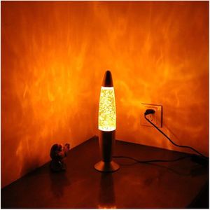 veilleuse veilleuse lumière de nuit veilleuse Ã‰blouissement des lampes de lave à incandescence couleur orange Libertroy Lampe métallique à base de lave en cire style volcan 