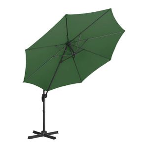 PARASOL Parasol déporté vert rond diamètre 300 cm inclinable et pivotant - Uniprodo - Manuel - Métal