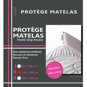 PROTÈGE MATELAS  Alèse en coton molleton 140 x 190 cm - Blanc - Syn