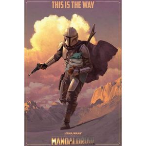 AFFICHE - POSTER Star Wars The Mandalorian - (On the Run) Unisexe P