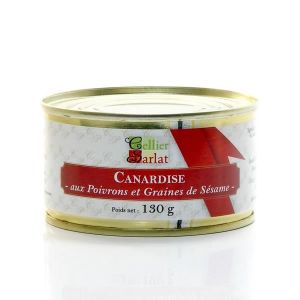 PATÉ FOIE GRAS Canardise aux Poivrons et aux Graines de Sésame 20% Foie Gras 130g
