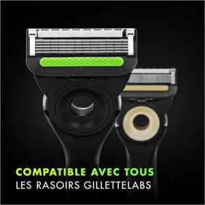 KIT RASAGE Gillette Labs Lot de 12 lames de rechange pour rasoir humide Gillette Labs pour homme