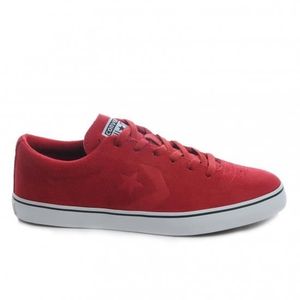 BASKET Chaussures Converse - ELMLSOX - Mixte - Rouge - Cuir - Rose - Lacets