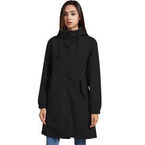 Imperméable - Trench Trench Femme,Coupe-Vent avec Capuche Imperméable d