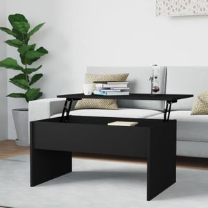 TABLE BASSE Pwshymi-Table basse Noir 80x50,5x41,5 cm Bois d'ingénierie