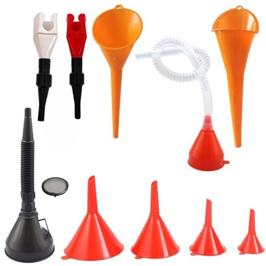 Kit Entonnoir à Huile Moteur 15 Pièces - Avec Adaptateurs Et Tube Extensible | Pour Véhicules à Tôle De Cascade
