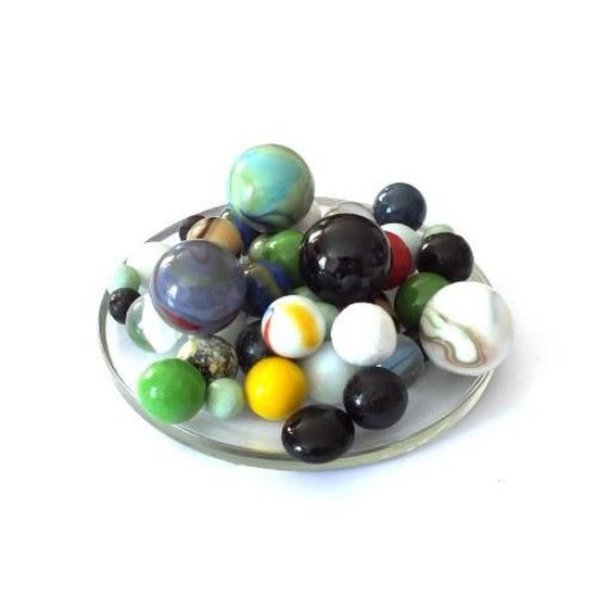 MaRécréation  2 Billes Pépites en Verre, SKU pep bleu 35, Bleu, 35mm