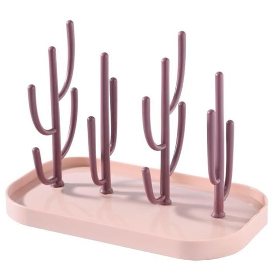 Biberon Egouttoir - - Détachable Séchage Support pour Biberon - Cactus Rose - PP, ABS