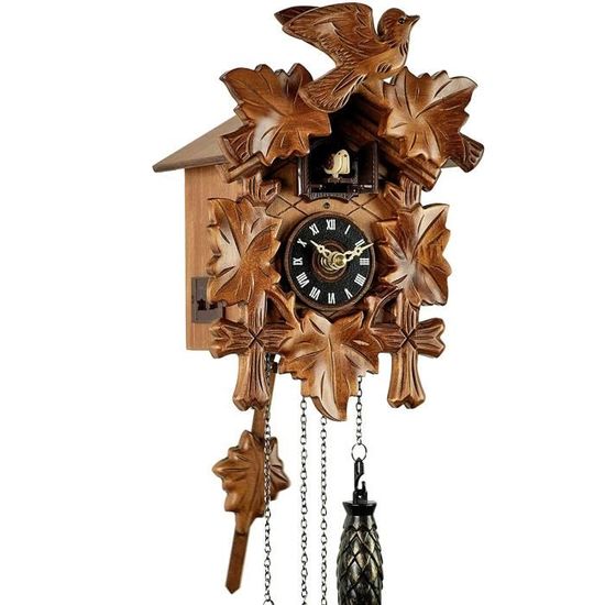 August Schwer Pendule à Coucou 7 Feuilles, 3 Oiseaux 2.0085.01.C