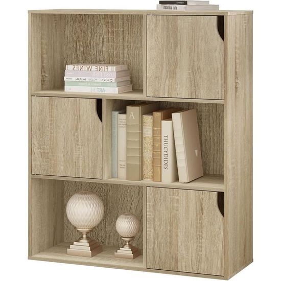 📚 Bibliothèque VASAGLE 6 Cubes étagères - Meuble De Rangement En Bois Chêne - LBC203H - NEUF