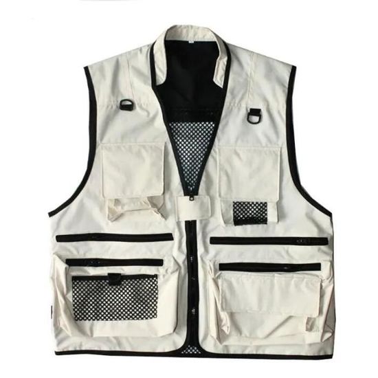 Gilets en maille grande taille pour hommes, avec de nombreuses poches, gilet de pêche respirant multi-poches, veste de travail sans manches – acheter aux petits prix dans la boutique en ligne