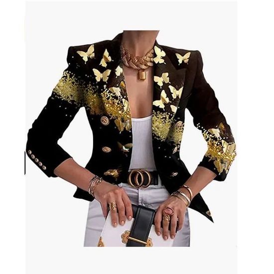Blazer Femme Slim Fit - Manches Longues, Uni, Ouvert, Pour Bureau Ou Sortie - 5