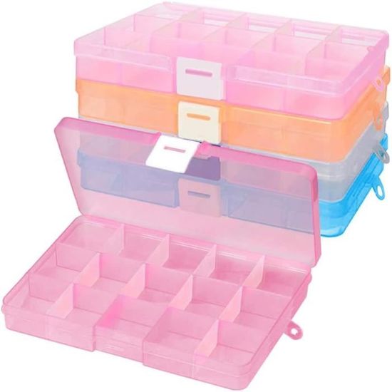 Boîte De Pêche 2 Plateaux Résine Résistante - Organisateur à 15 Compartiments Pour Leurres - Bleu/Gris