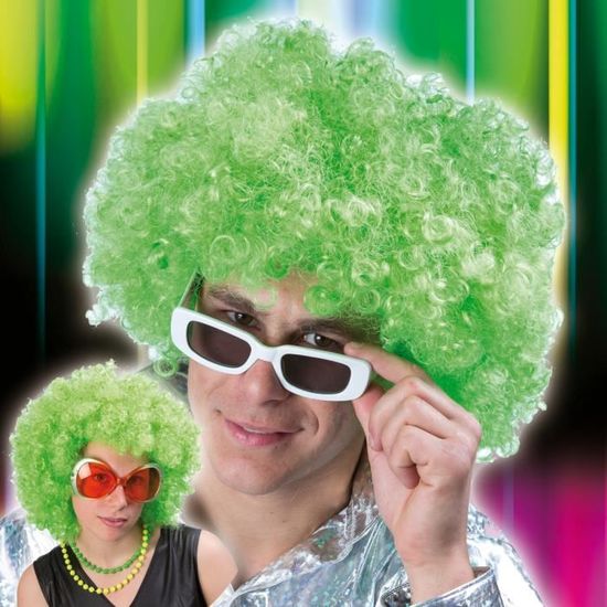 perruque afro verte