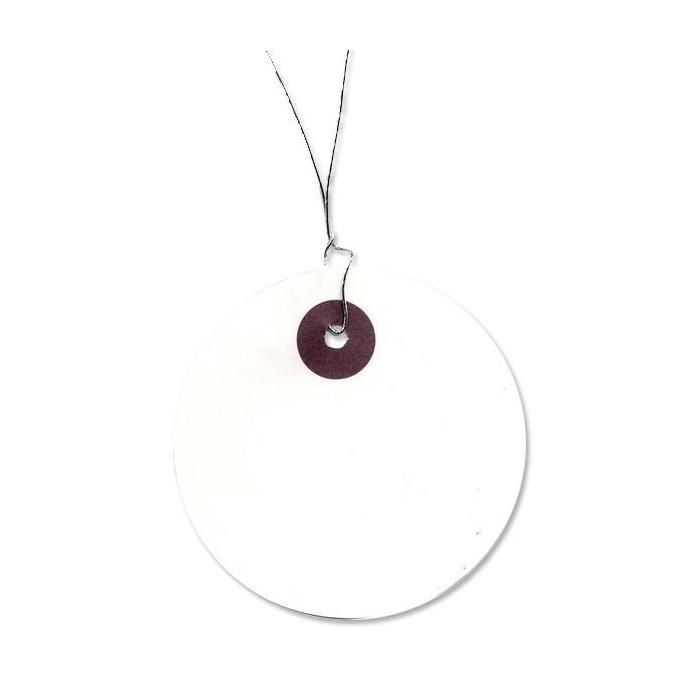 Etiquettes blanches rondes Ø 5 cm - fil métallique