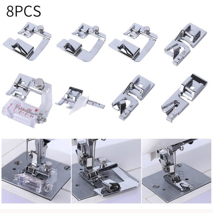 Machine à coudre à pied pressé à ourlet roulé 8PC pour adaptateur de chanteur Brother à tige basse ZZP90820821