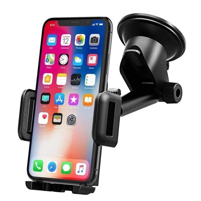 Support Téléphone Voiture Support Tableau de Bord Téléphone Support Voiture Téléphone GPS Pare-Brise Support Voiture pour Smartphone