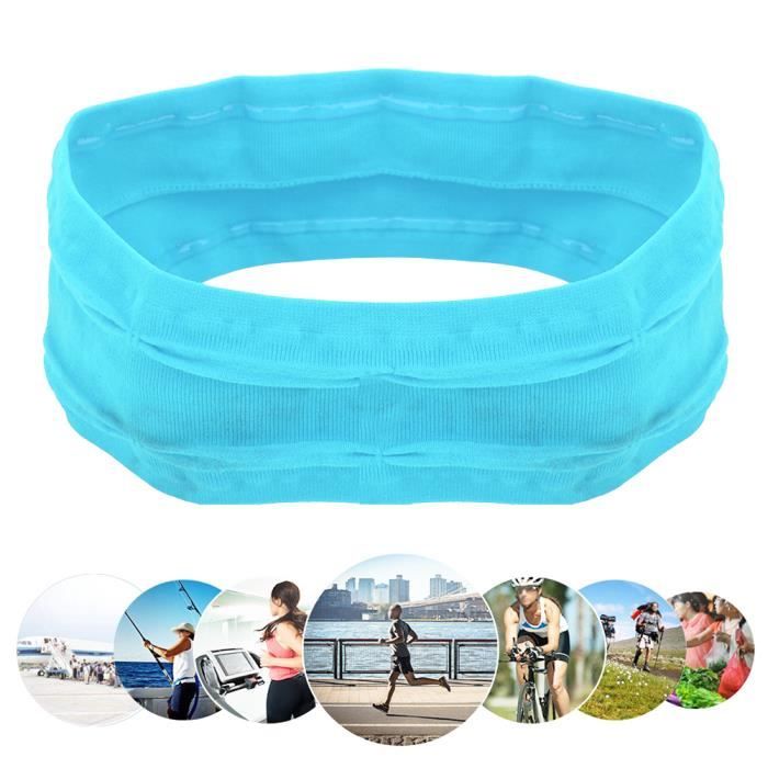 Bandeaux Élastiques de Sport Bandes Anti-Transpiration Bandeaux pour Yoga Course Fitness Accessoires de Gym(Bleu ciel )-SHC