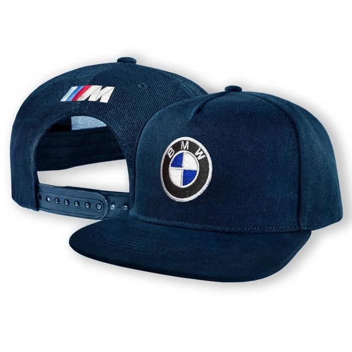 BMW M Power Casquette de Baseball Snapback Bleu Marine Brodé Logo Auto Voiture Homme Femme Cap Hat Chapeau Hip-Hop Cadeau 5 Panel