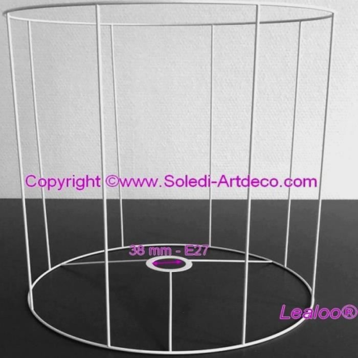 Grande Armature Ronde blanche Haut. et Diam. 55 cm, Diam. Douille E27, 38mm pour Abat-jour - Unique