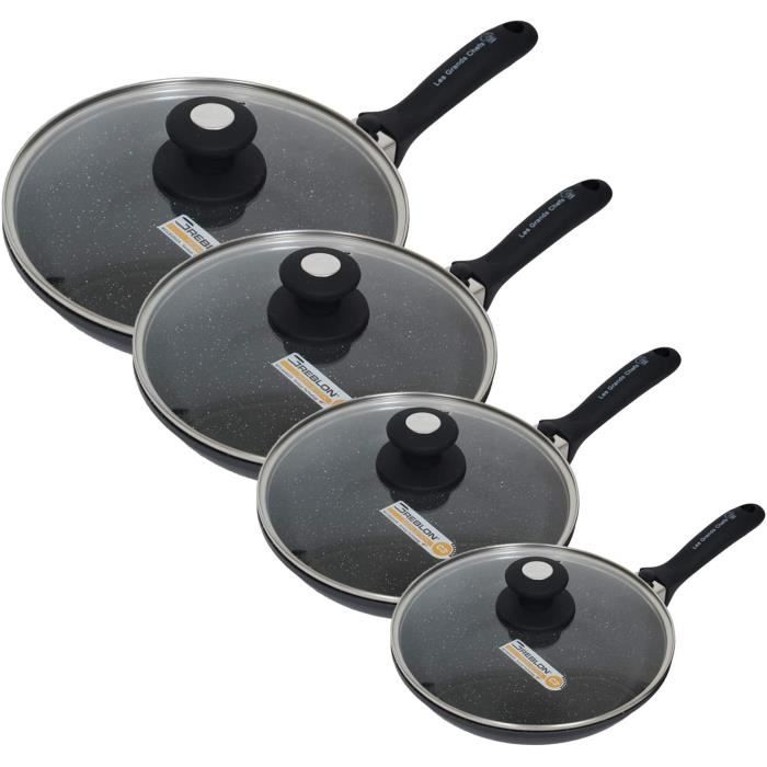 Poêles 20/24/28/32 cm tous feux dont induction, manche amovible, Grand chef professionnel