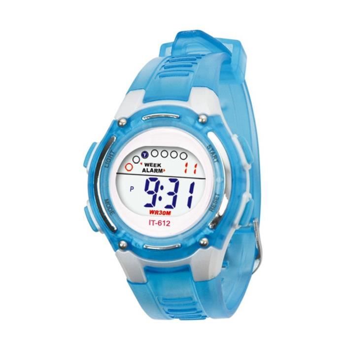 Montre Enfant Garçon - Digital - Étanche - Bleu