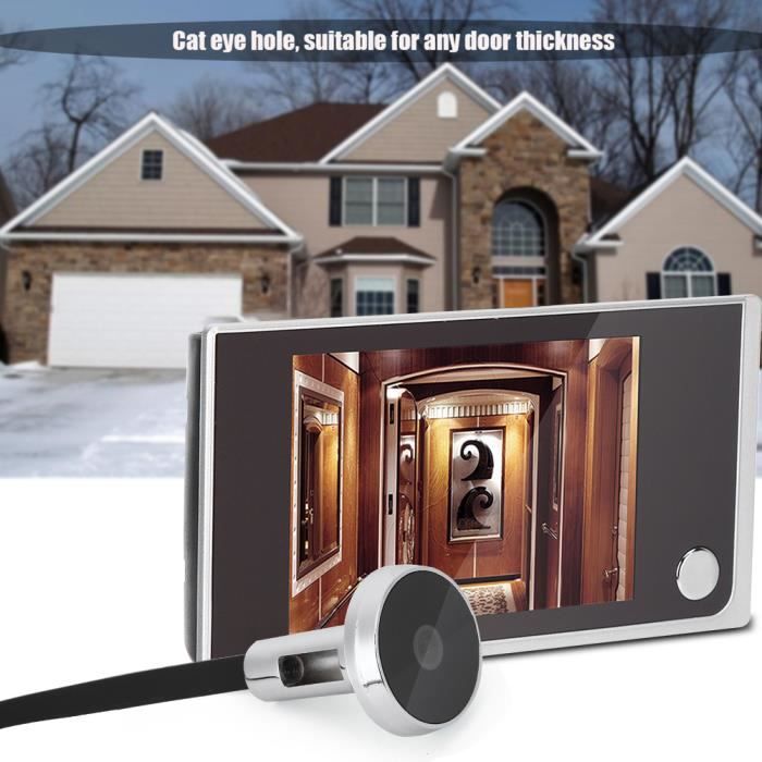 3.5 LCD numérique 120 degrés visionneuse de judas photo surveillance visuelle caméra électronique oeil de chat(Sans batterie) -GAR