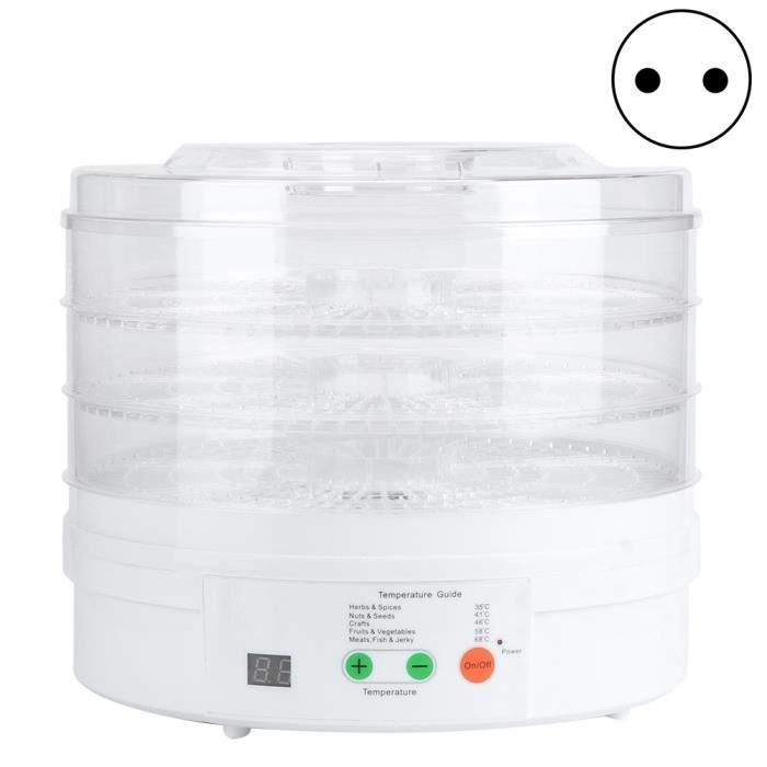 Dioche Sèche-aliments Déshydrateur de Nourriture Électrique Intelligent à 3 Couches Sèche-Légumes à Fruits Appareils de
