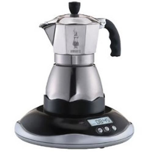 Bialetti Easy Timer, Cafetière moka électrique, Café moulu, Noir, Argent