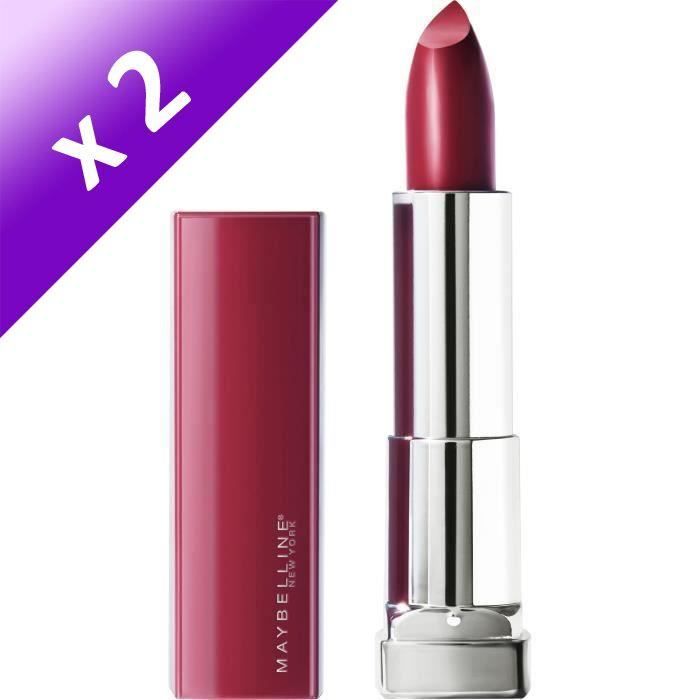 MAYBELLINE Rouge à lèvres New York Color Sensation Made For All - 388 Plum For Me (Lot de 2)