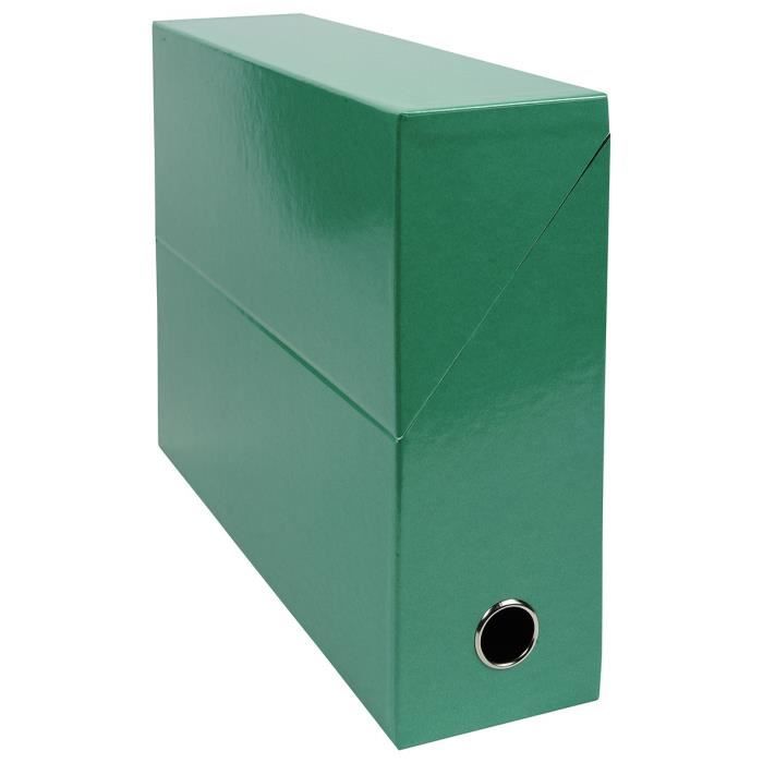 EXACOMPTA Boite transfert - 340 x 255 mm - Dos de 90 mm - Carte pelliculée F.S.C. 19/10 ème - Vert Fonce Iderama