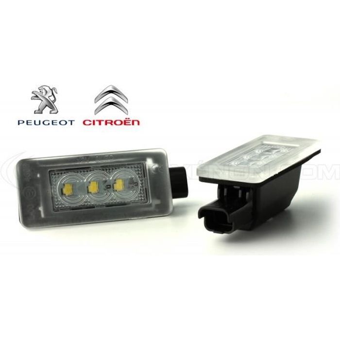 Pack module LED 5000K pour plaque d'immatriculation pour Peugeot : 207 208 MK2 2008 208 Citroën : C5 III à partir de 2008 Sans erre