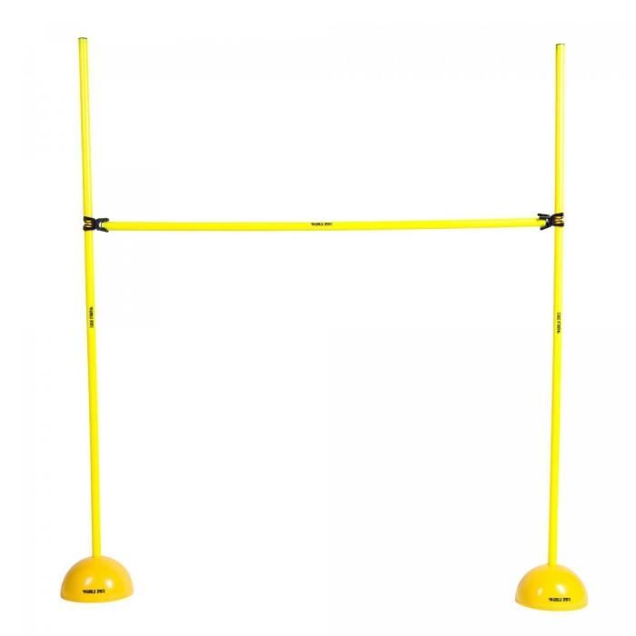 Haie d'entraînement - barre d'obstacle jaune pour saut, travail d'agilité et de coordination - Hauteur ajustable : 10,5 cm à 150 cm