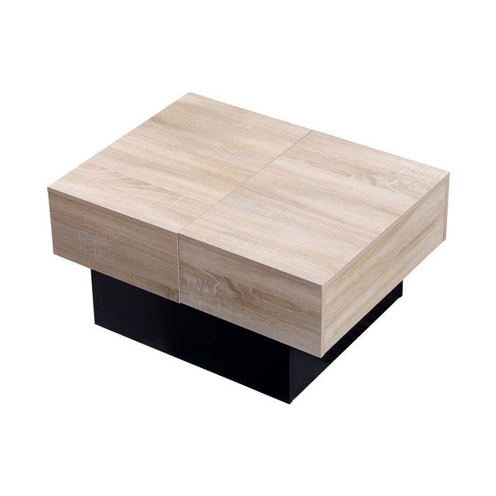 Table basse avec plateaux amovibles noire GRETA Noir