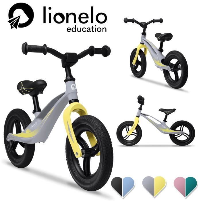 LIONELO Bart Tour vélo d’équilibre de 2 ans jusqu'à 30 kg, cadre en magnésium, style sportif, roues en PU 12\