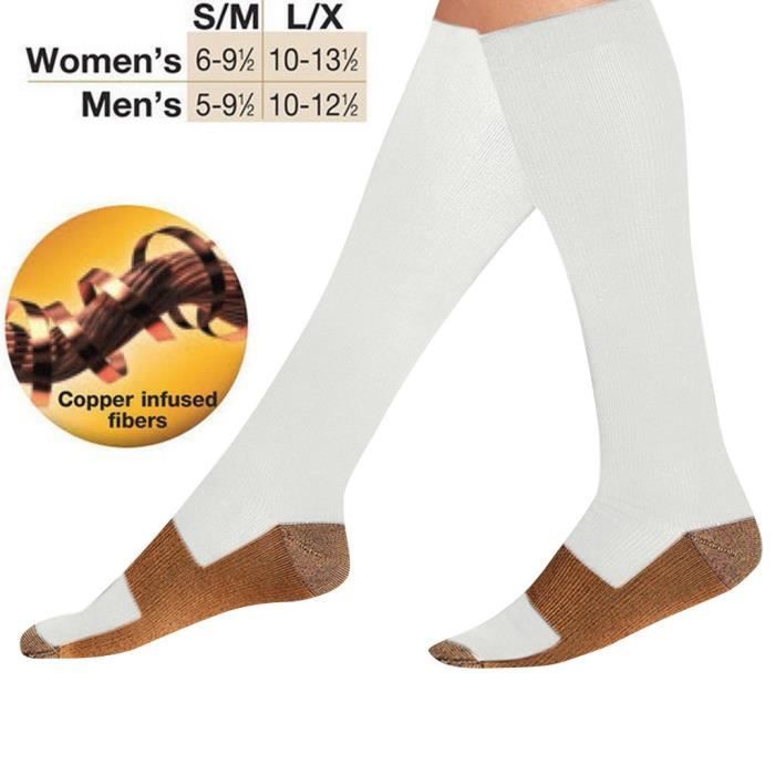 Les chaussettes de compression pour femmes et hommes sont idéales pour la course à pied. Chaussettes