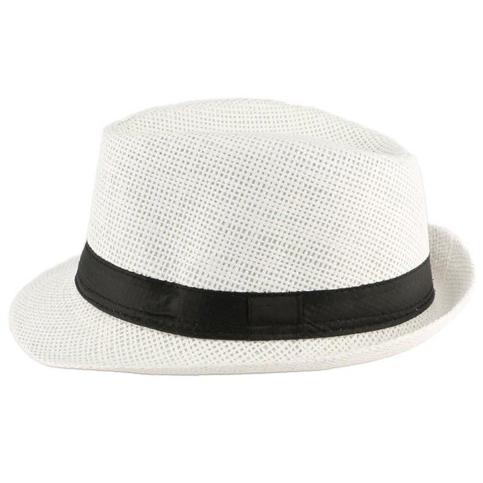 Chapeau Paille Enfant Blanc Mylko 6 a 11 ans - Blanc - Taille unique